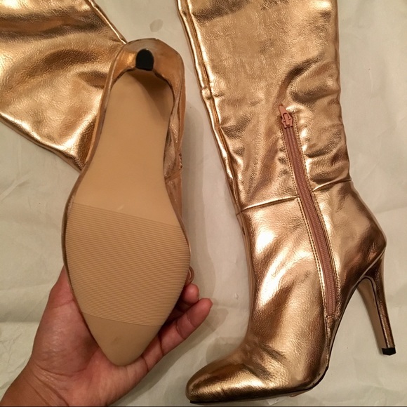 🎉party🎊Madden Girl SKYLAR Rose gold Runway Boots - Picture 5 of 8